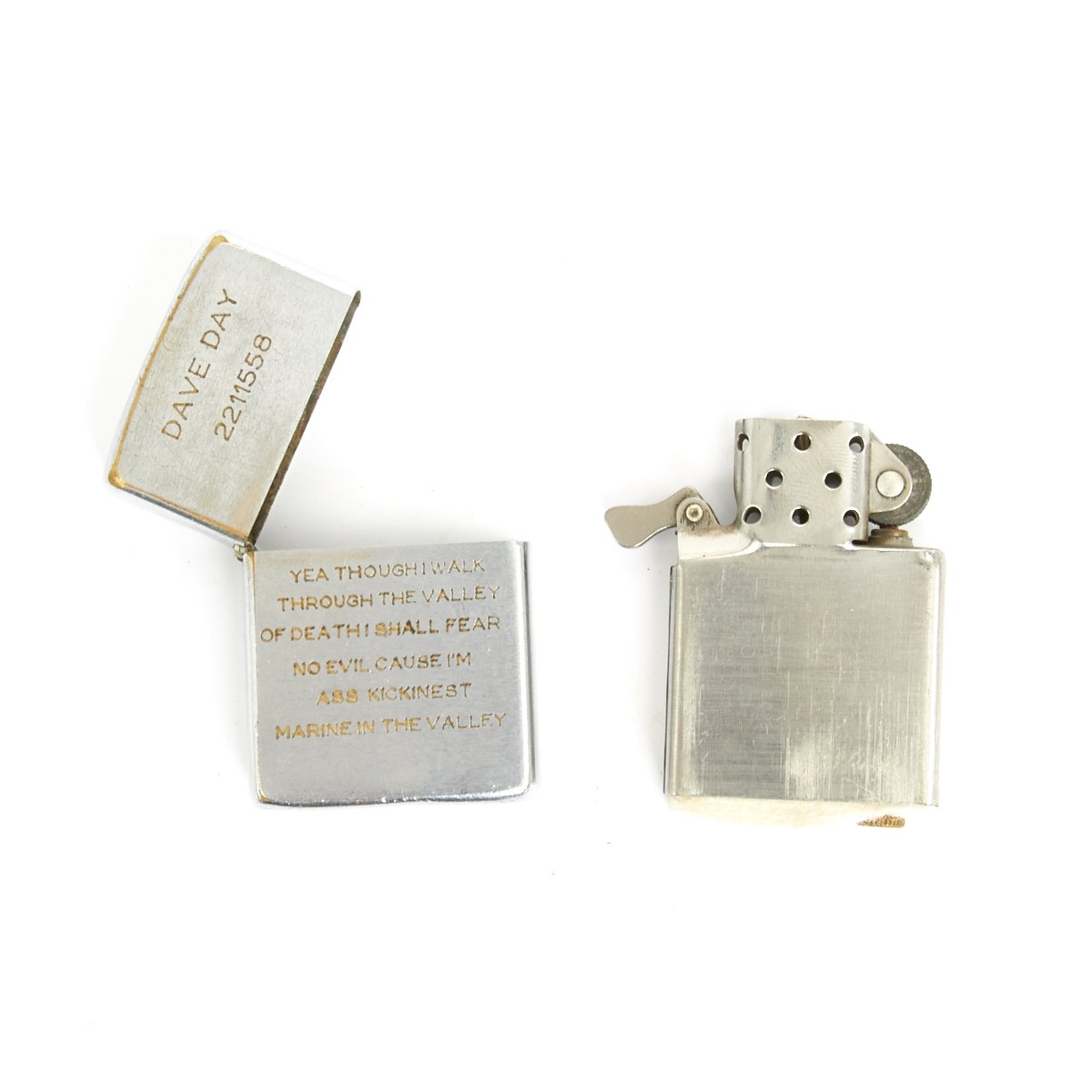 Original 1966 Vietnam War Usmc Named And Inscribed Zippo Lighter Val International Military Antiques