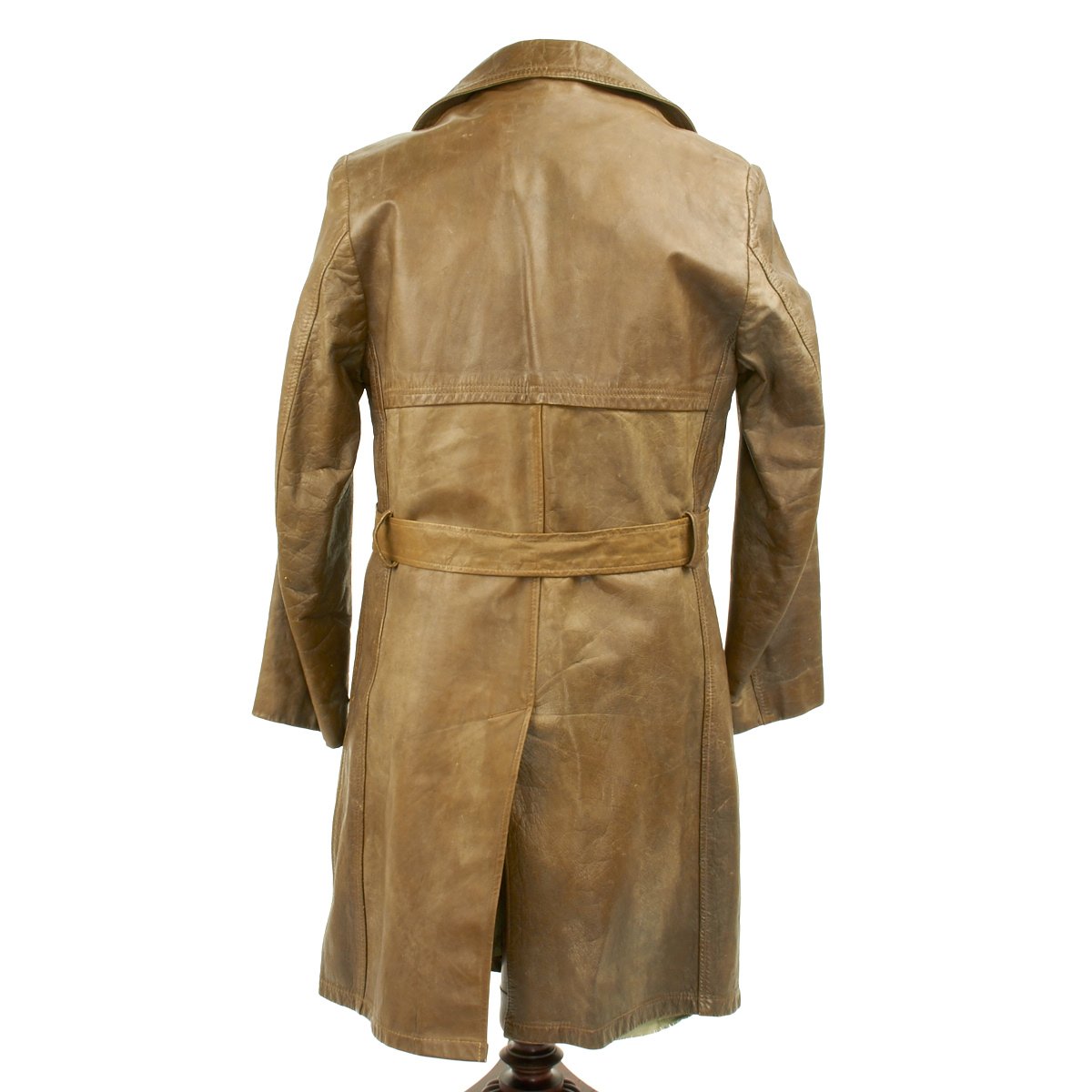 Original German WWII Political Officer Brown Leather Greatcoat - Size ...
