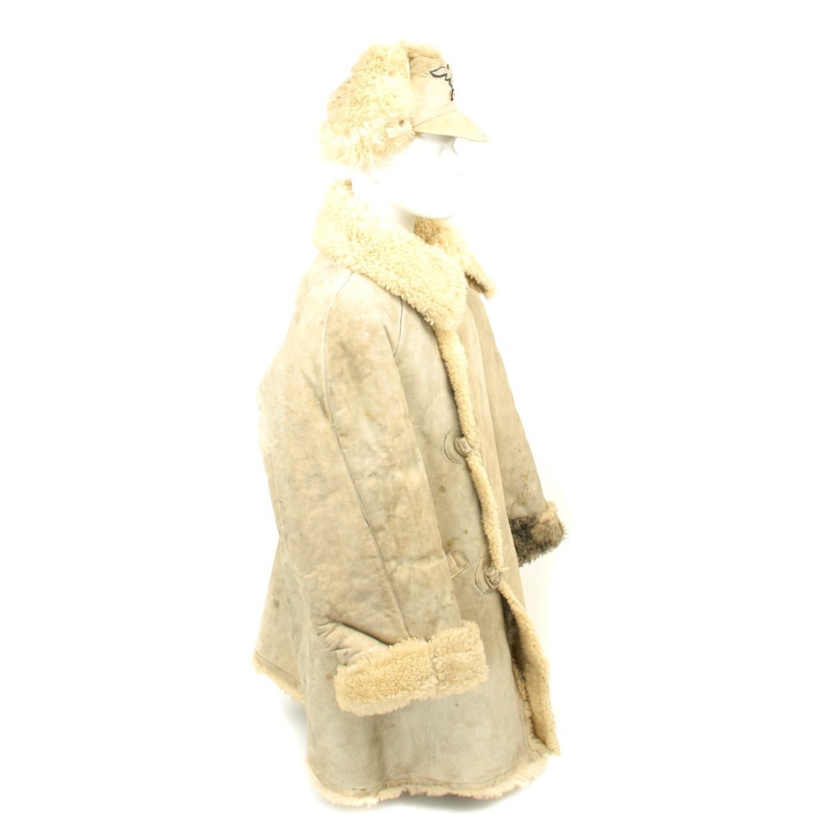 Original German Luftwaffe Winter Fur Uniform - M43 Winter Field Cap an ...