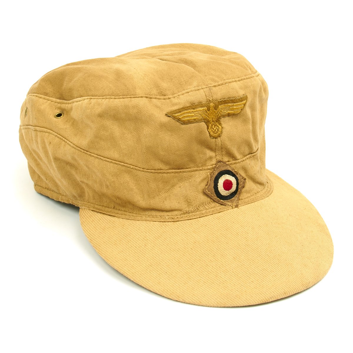 Original German Wwii M43 Afrika Korps Tropical Field Cap French Manu