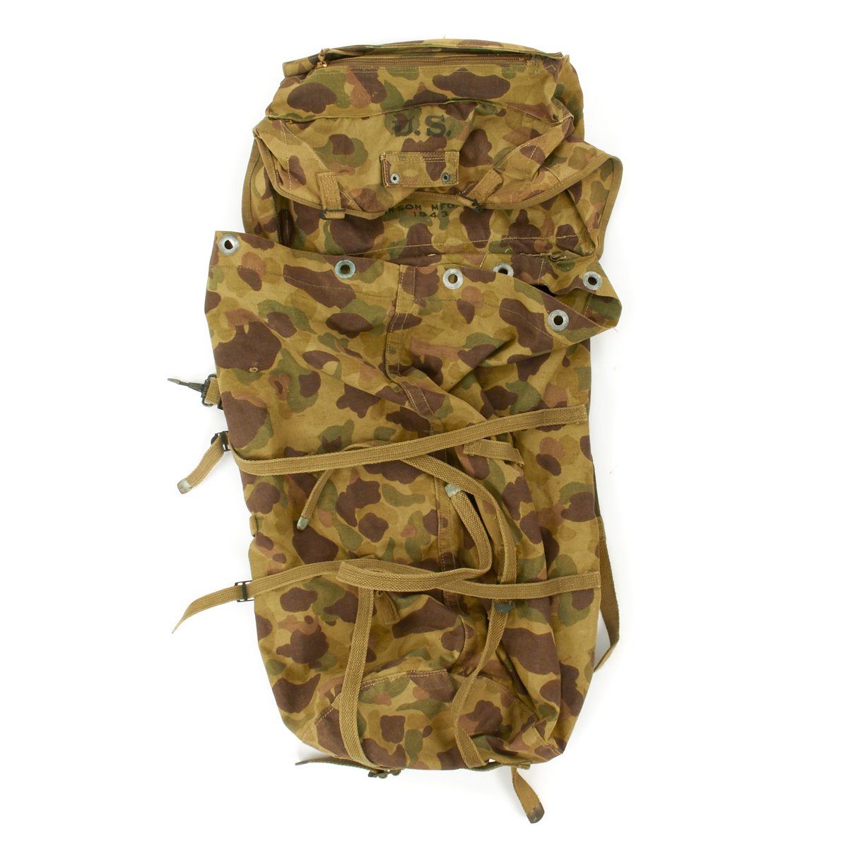 Original U.S. WWII M1943 Camouflage Jungle Pack - Hinson