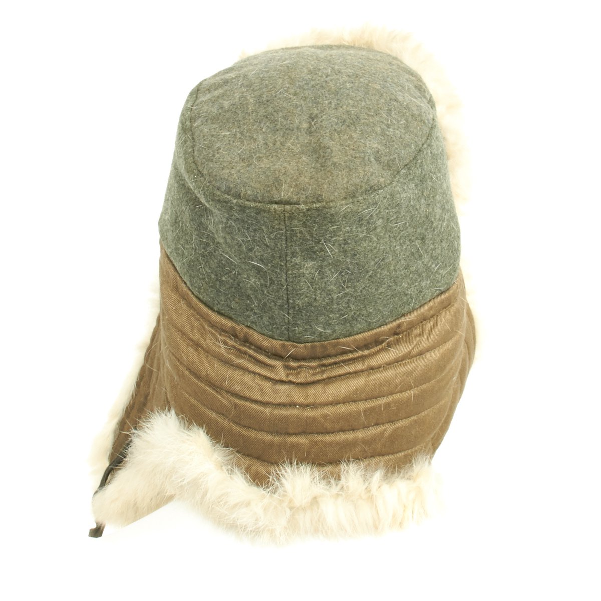 Original German WWII Eastern Front White Rabbit Fur Winter Hat - Dated ...