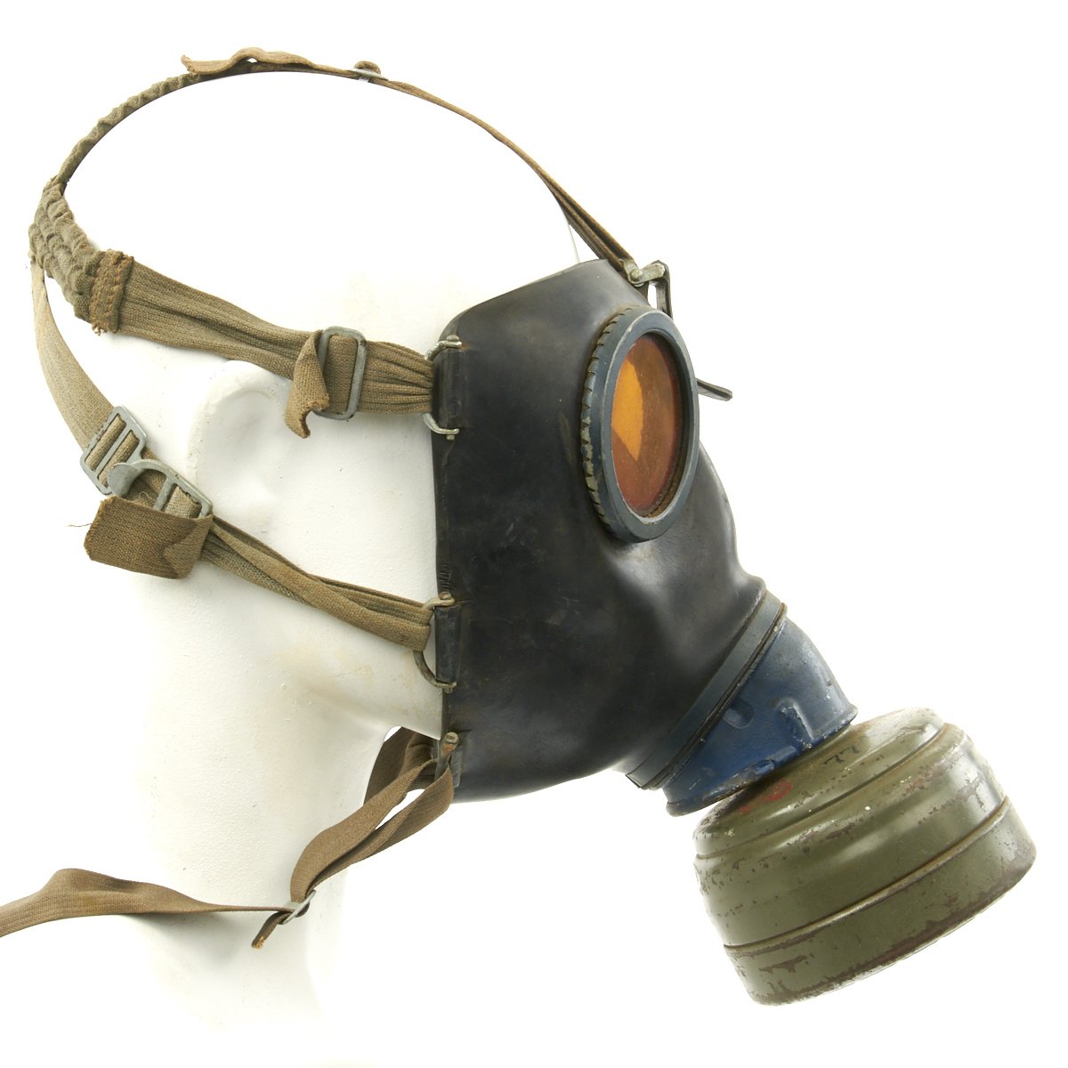 Original German WWII M38 2nd Model Gas Mask in Size 2 with Filter and ...