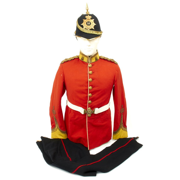 Original British Suffolk Regiment Officer's Uniform Set with Spiked He ...