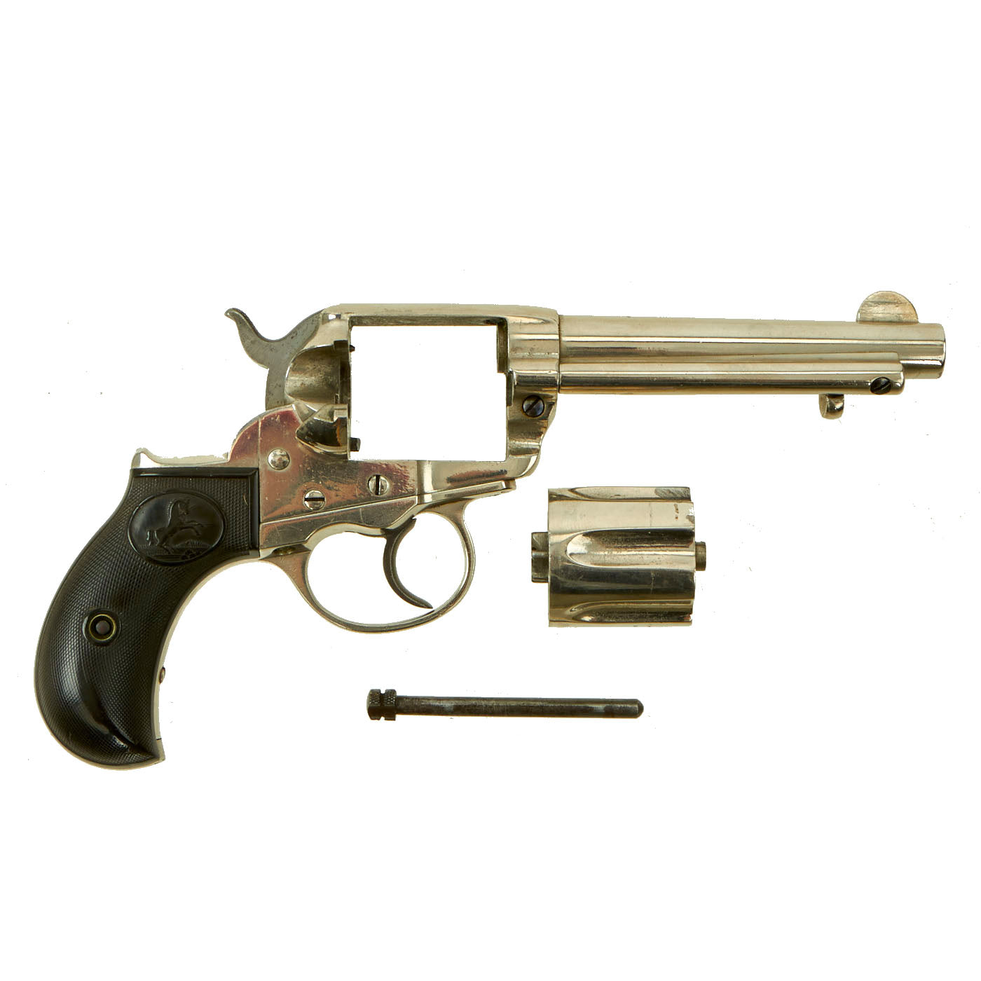 Original Us Colt M1877 38cal Nickel Plated Lightning Revolver With International Military 1336