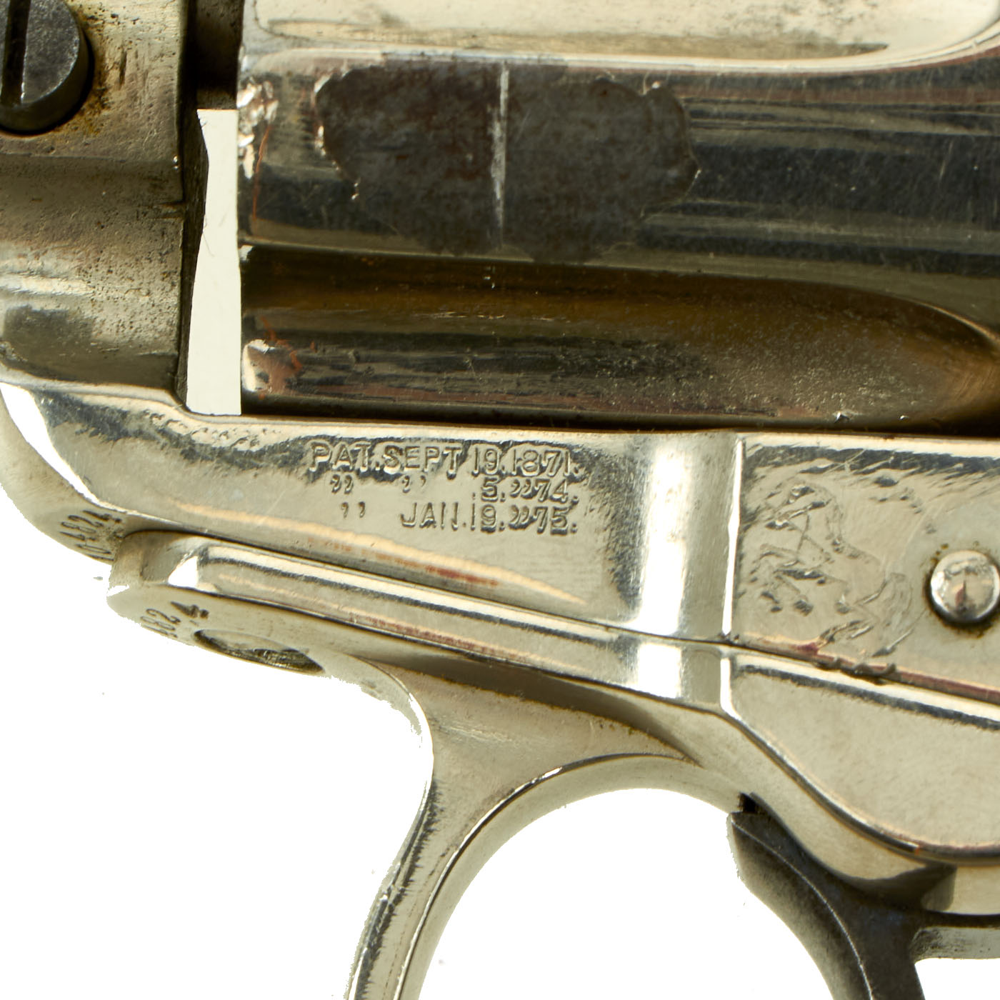 Original Us Colt M1877 38cal Nickel Plated Lightning Revolver With International Military 0165