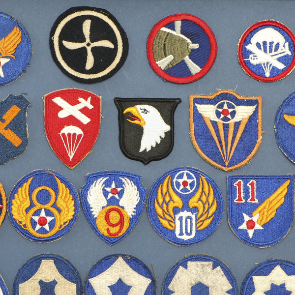 Original U.S. WWI WWII and Post War American Military Patch Display Bo ...