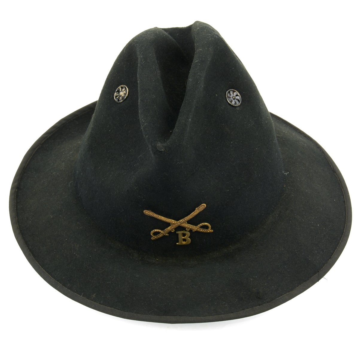 Original Us Indian Wars Cavalry Model 1889 Black Felt Campaign Hat By P Herst Of Philadelphia 2974