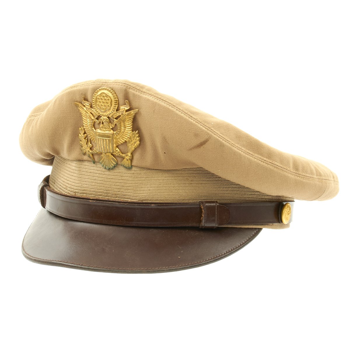 khaki peaked cap