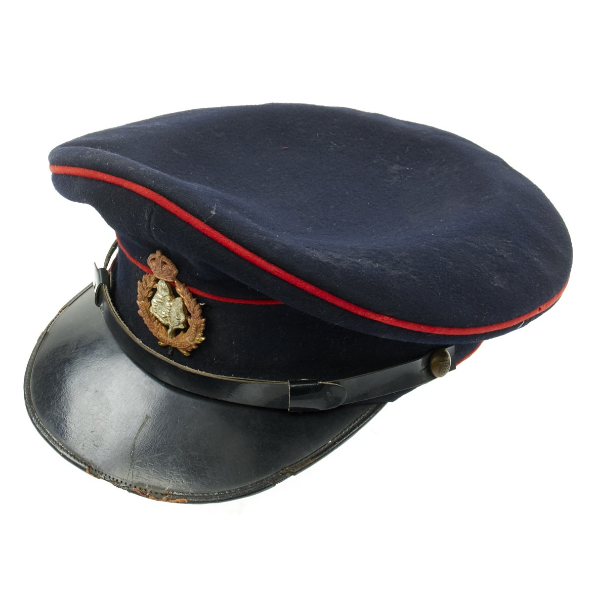 Original British WWII Queens Own Worcestershire Hussars Officer Visor ...