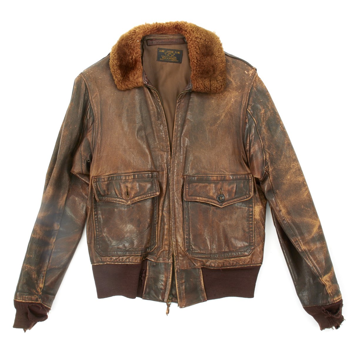 Original U.S. WWII Identified Navy Pilot AN-6552 Flight Jacket, Sungla ...