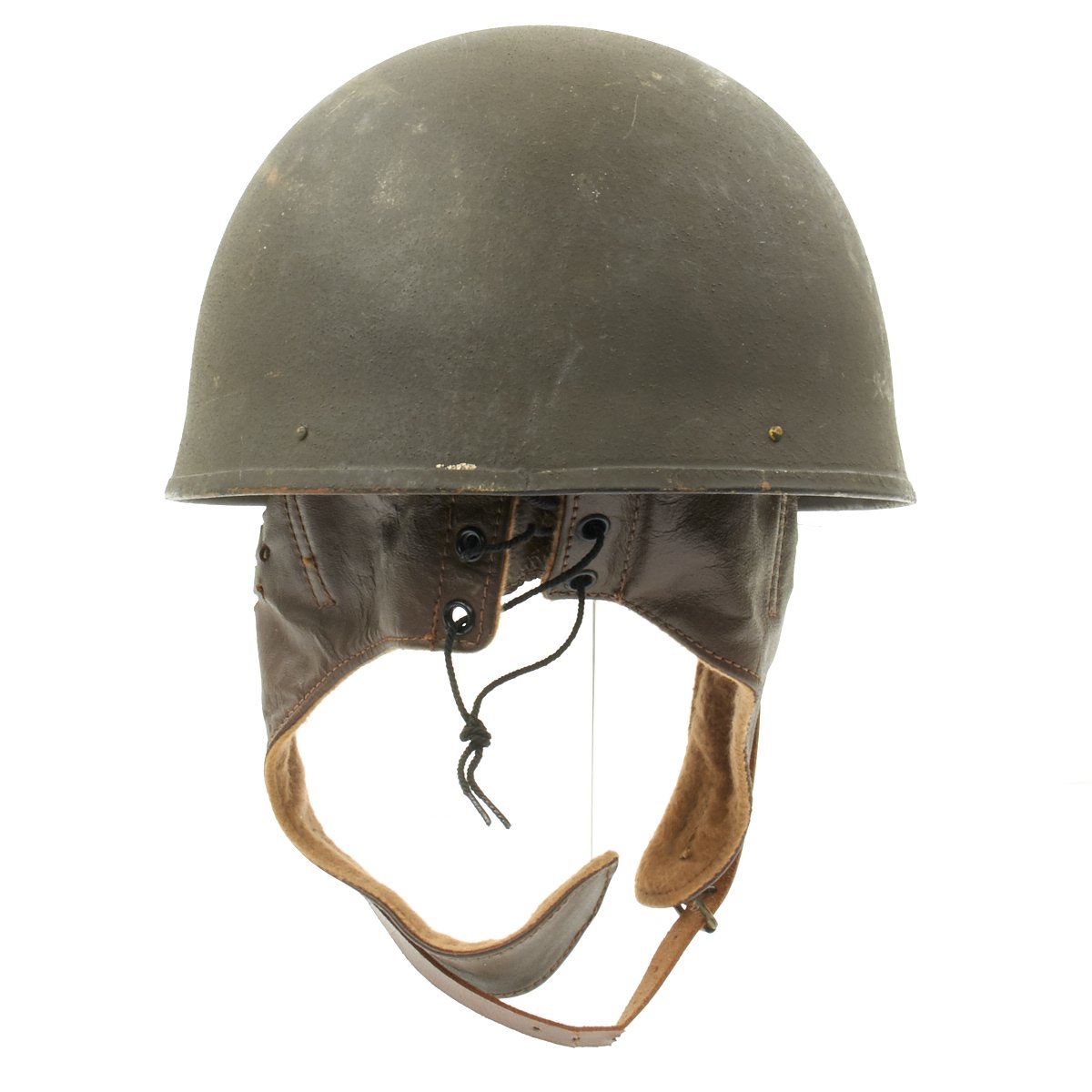 Original WWII British MkI Dispatch Rider Helmet Marked BMB 1945 - Size