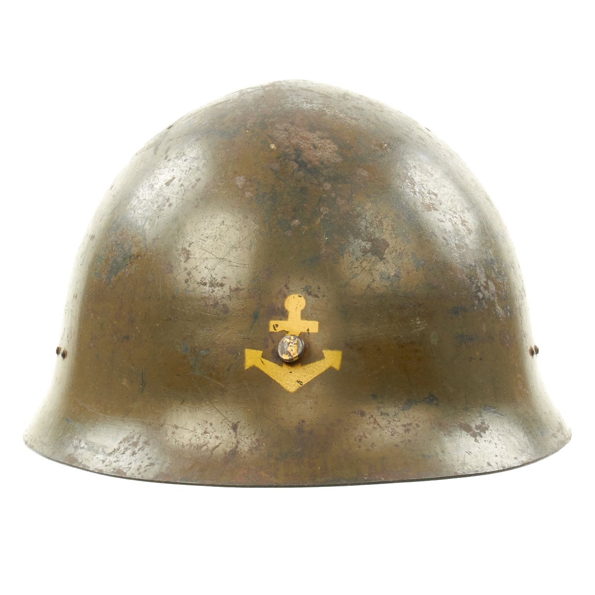 Original Wwii Japanese Special Naval Landing Forces Snlf Helmet With Uniform Insignia International Military Antiques