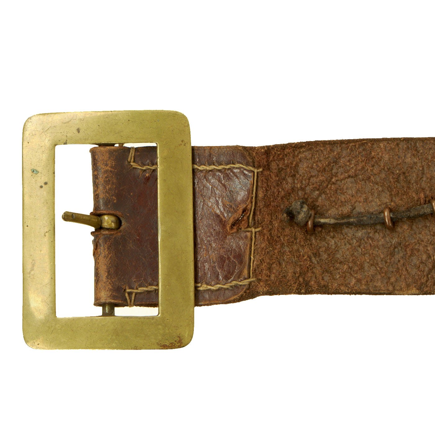 Original British WWI Souvenir Leather Belt with 16 Attached Buttons, B ...