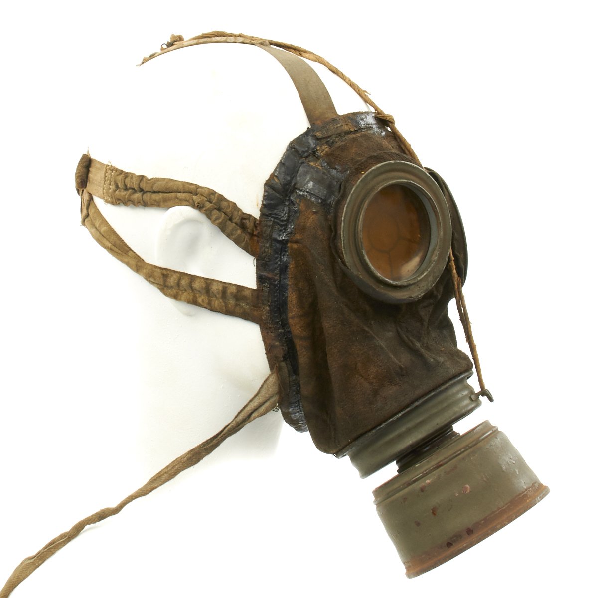 Original Imperial German WWI M1917 Leather Gas Mask with Can and Filte ...