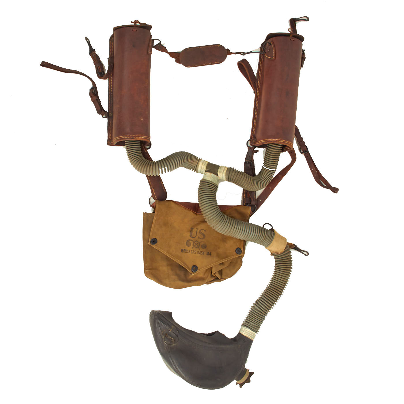 Original RARE U.S. US Cavalry M4 Gas Mask With and Canister – International Military Antiques