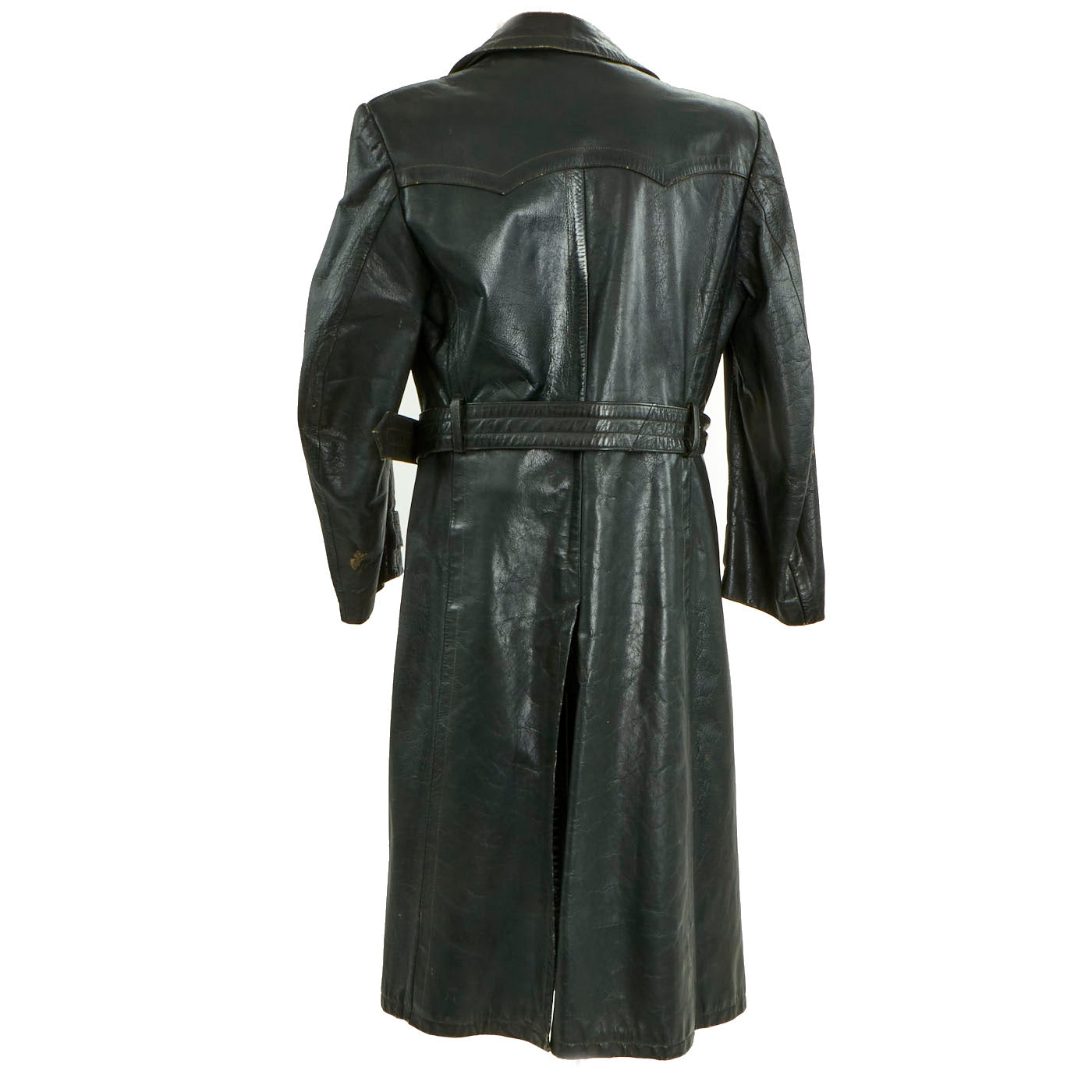 Original German WWII Officer Black Leather Greatcoat by Striwa ...