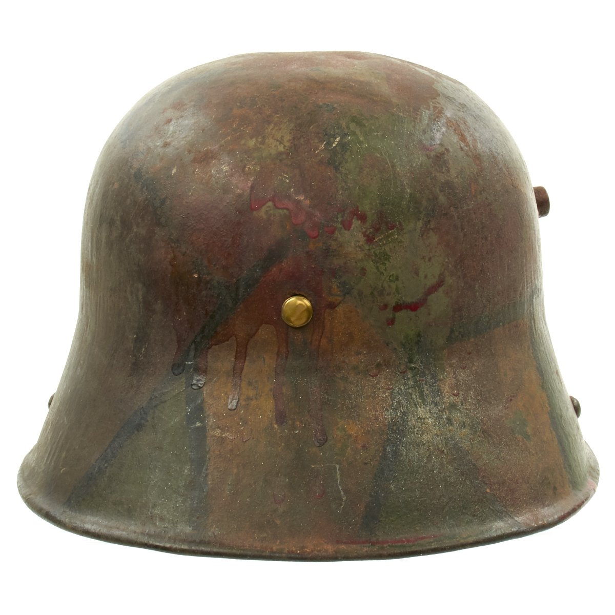 Original German WWI M16 Stahlhelm Helmet with Original Camouflage Paint ...