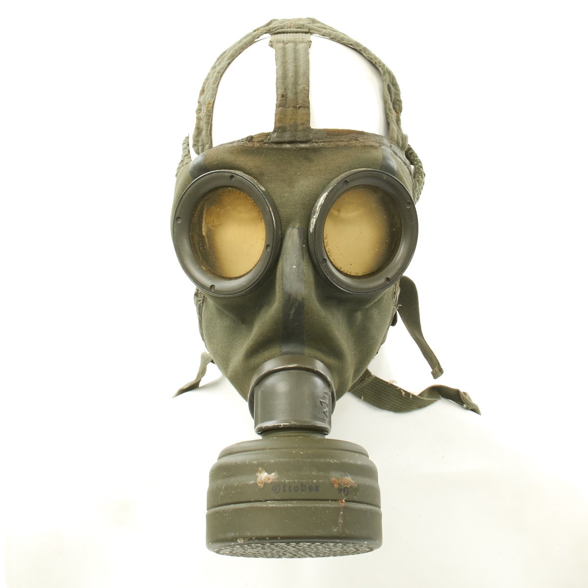 Original German WWII Named M30 1st Model Gas Mask with Filter and Can ...