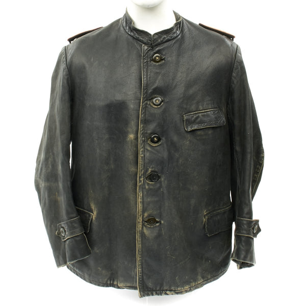 Original German WWII Panzer Officer Black Leather Jacket ...
