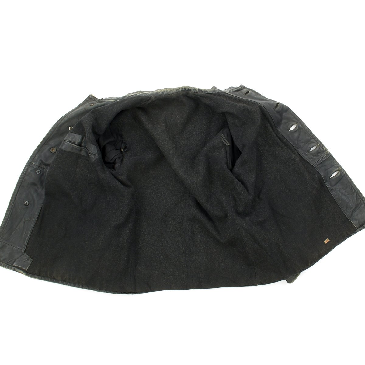 Original German WWII Panzer Officer Black Leather Jacket ...