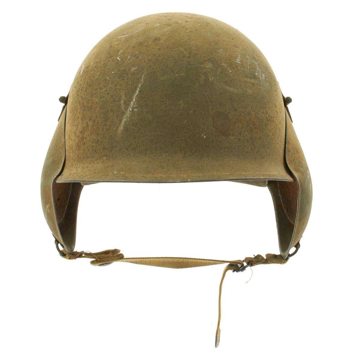 Original U S Wwii Usaaf Bomber Crew M3 Steel Flak Helmet With Flocked International Military Antiques