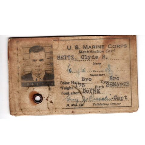 Original U.S. WWII USMC Marine Corps Battle of Iwo Jima Identification ...