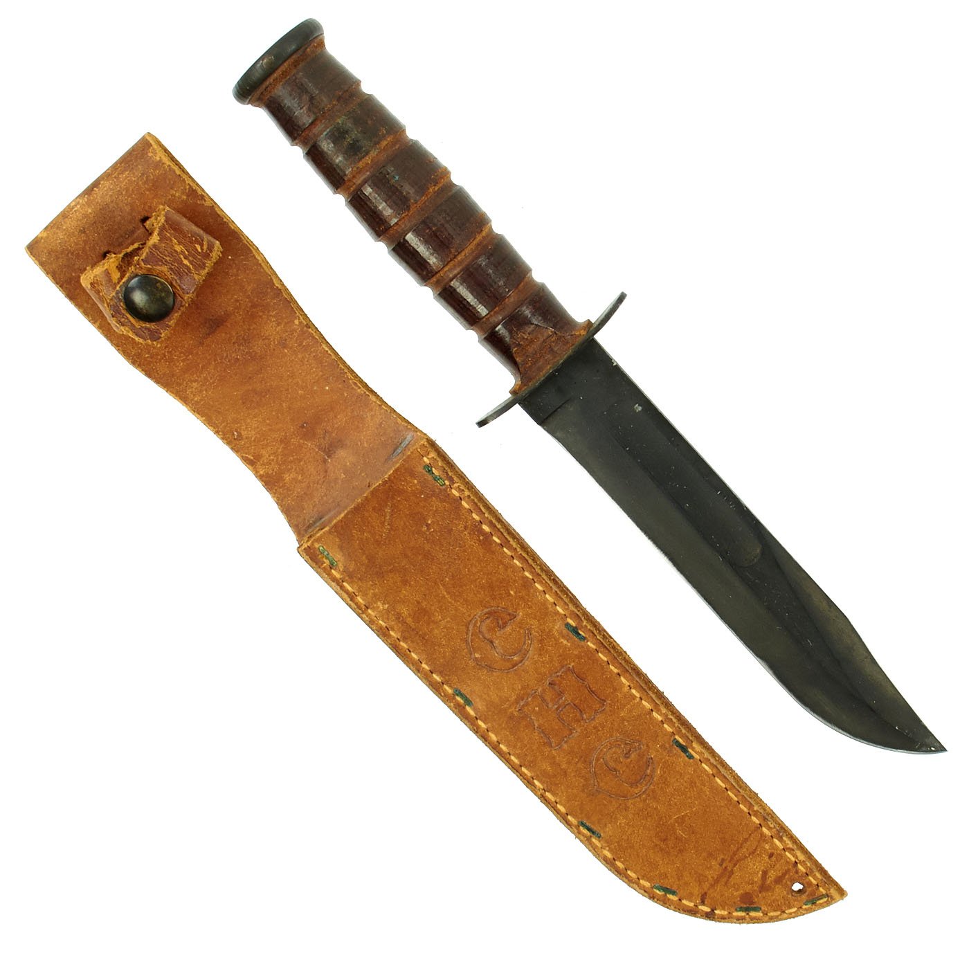 Herringbone Wood Sawback Hunting Knife