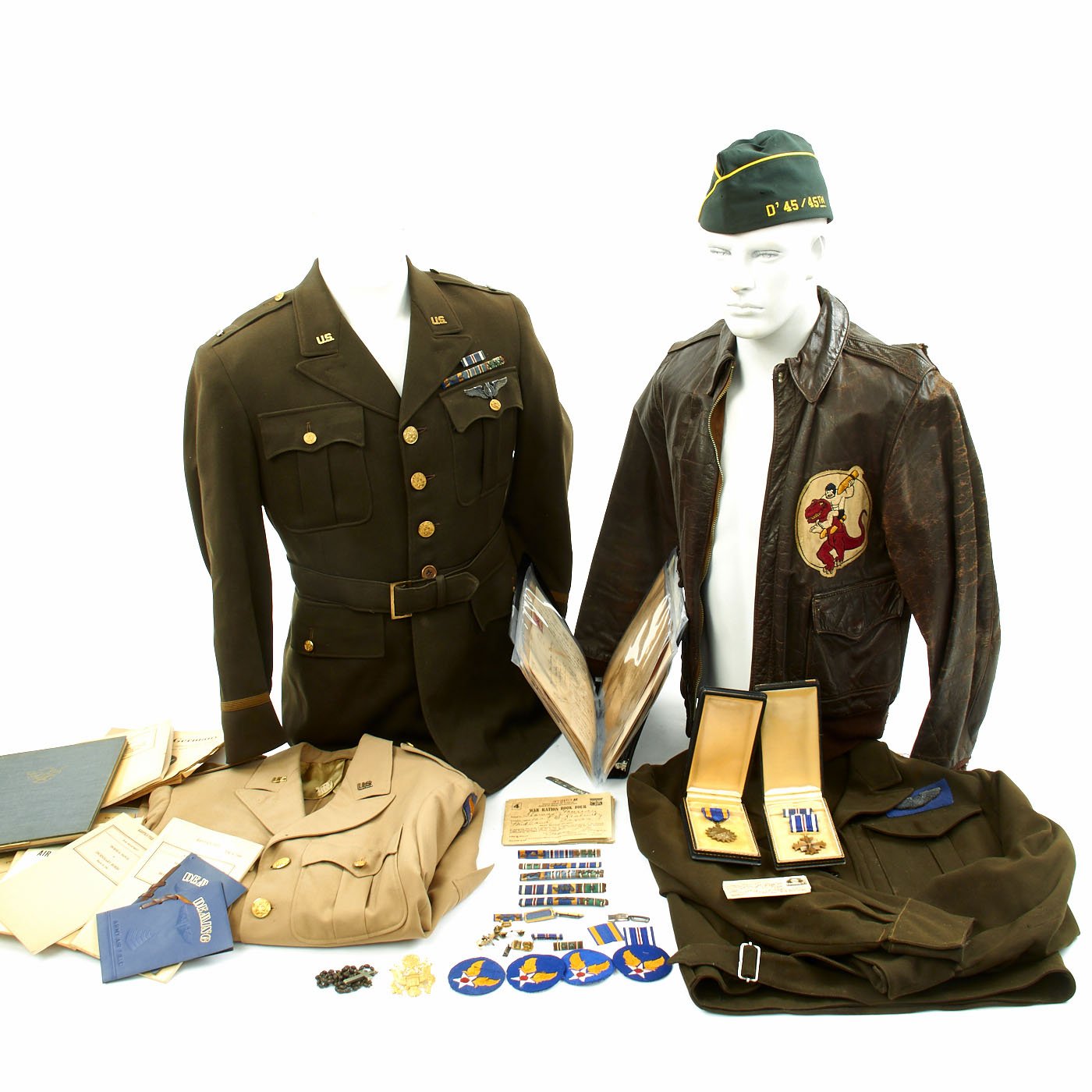 Original U.S. WWII Named Navigator 327th Bomb Squadron Uniform Groupin ...