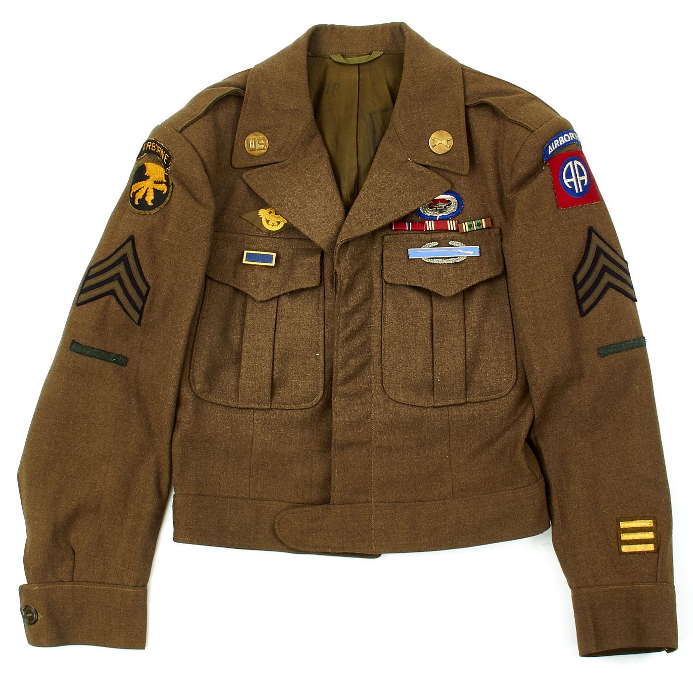 Original U.S. WWII 17th and 82nd Airborne Division Named Ike Jacket wi ...