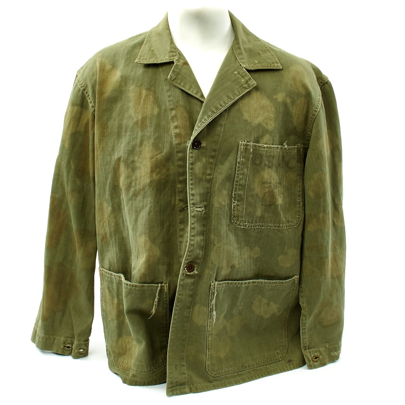 Original U.S. WWII Field Camouflage USMC HBT Herringbone Twill P41 Utility  Combat Jacket