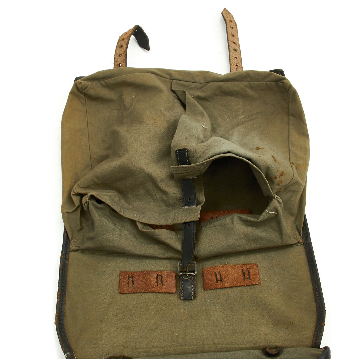 Original German WWII Tornister 34 Cowhide Backpack with Shoulder Straps ...