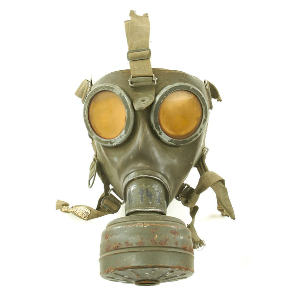 Original German WWII Named M38 Gas Mask in Size 2 with Filter, Can ...