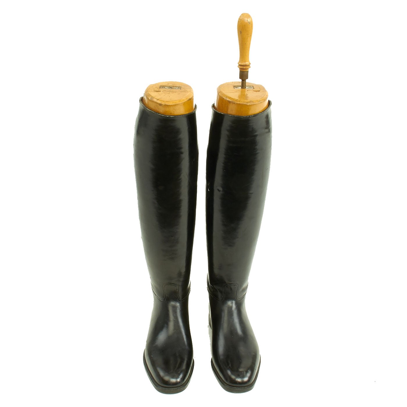 Original German WWII Tall Black Leather Jackboots Riding Boots - Size ...