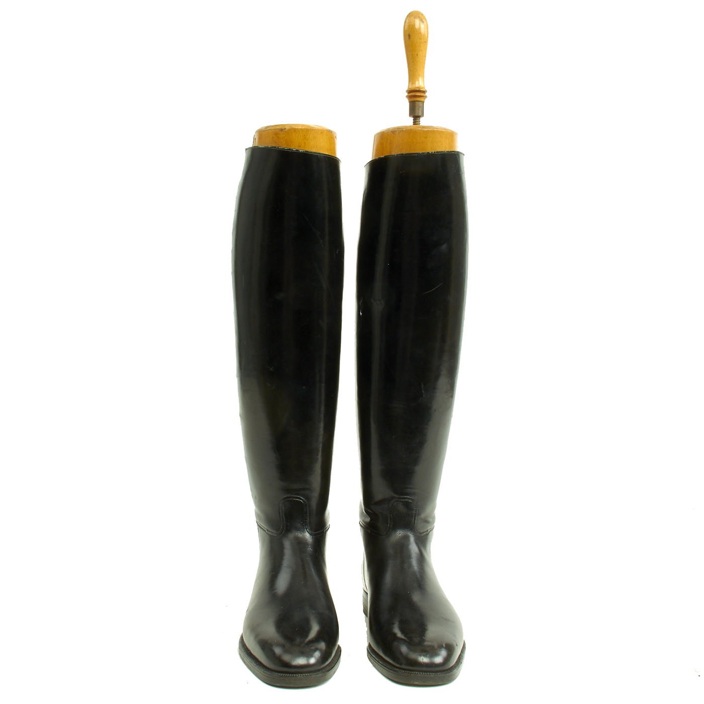 Original German Wwii Tall Black Leather Jackboots Riding Boots Size