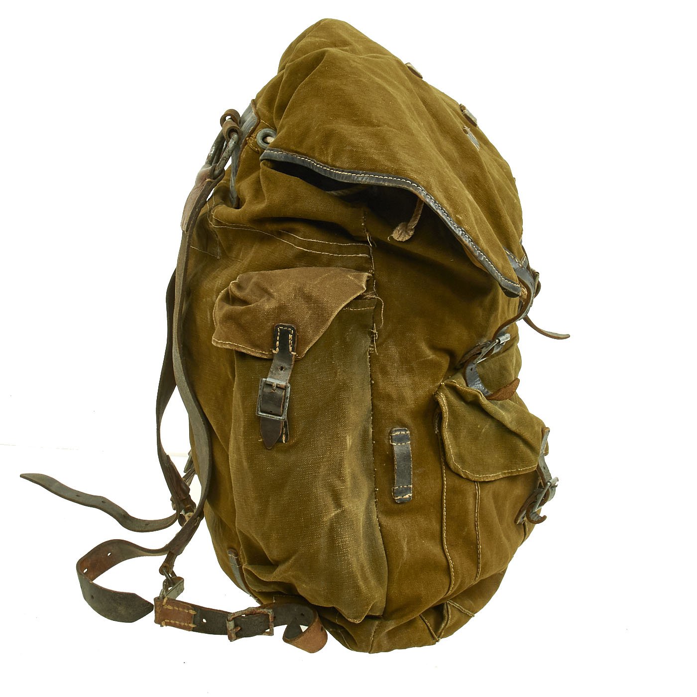 Original German WWII Tornister 34 Cowhide Backpack with Shoulder Straps ...