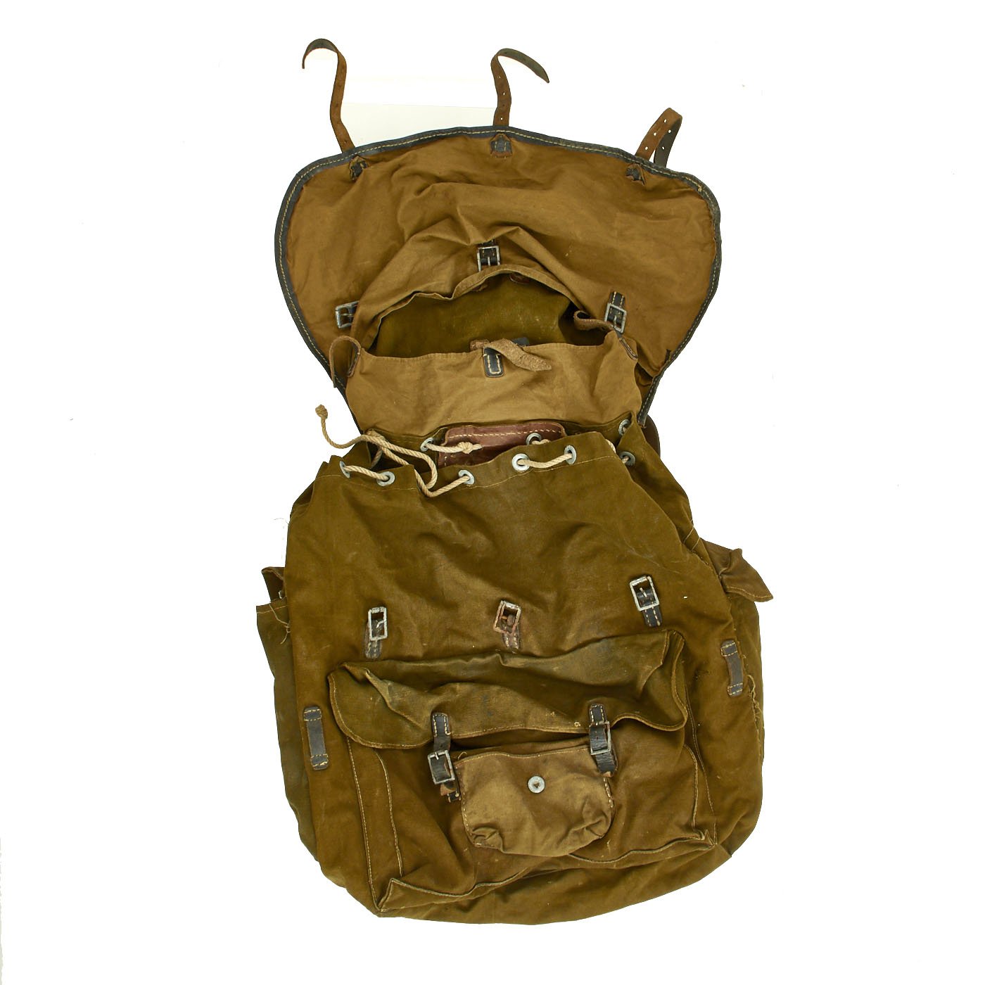 Original German WWII Tornister 34 Cowhide Backpack with Shoulder Straps ...