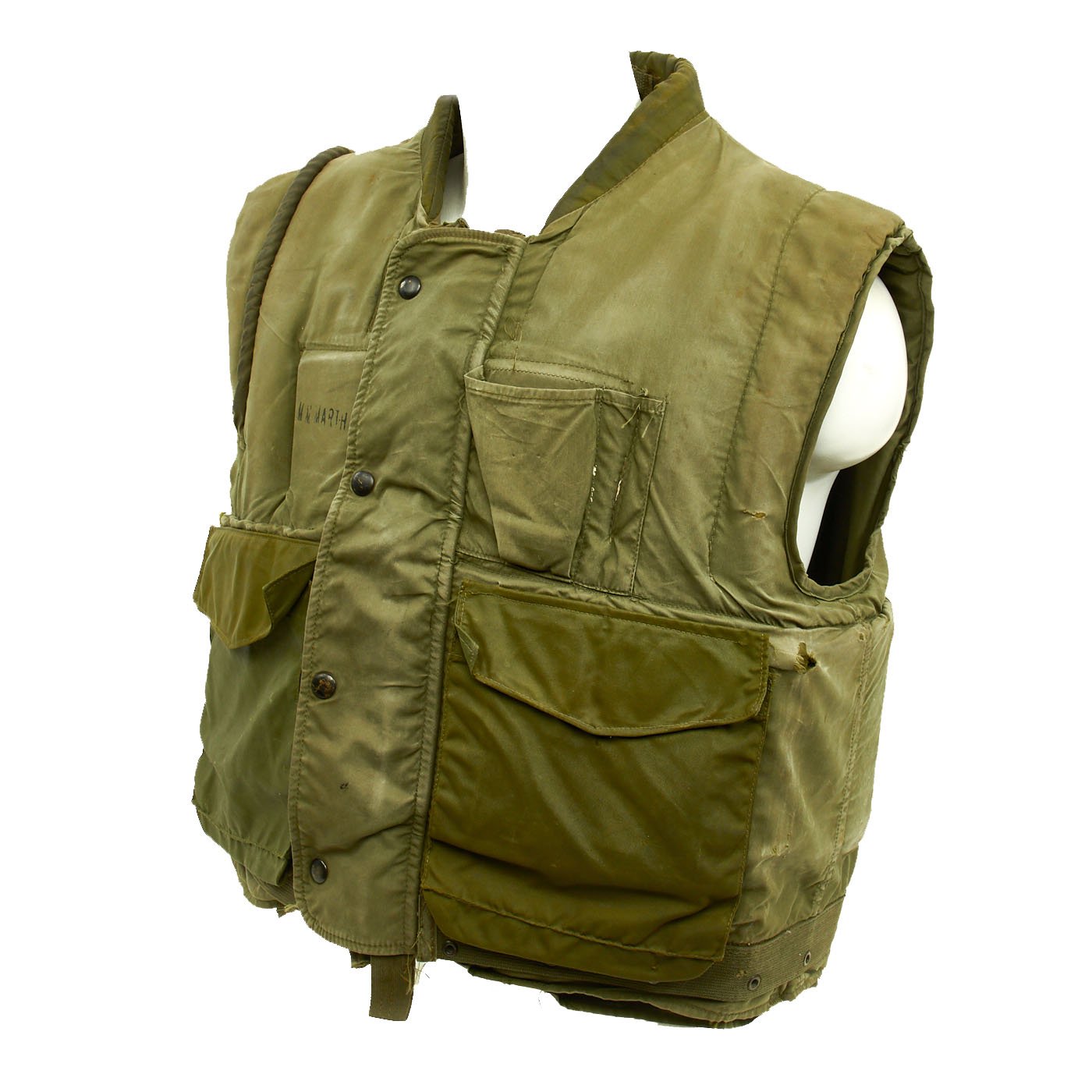 Original U.S. Vietnam War U.S.M.C. M-1955 Flak Body Armor Protective V ...