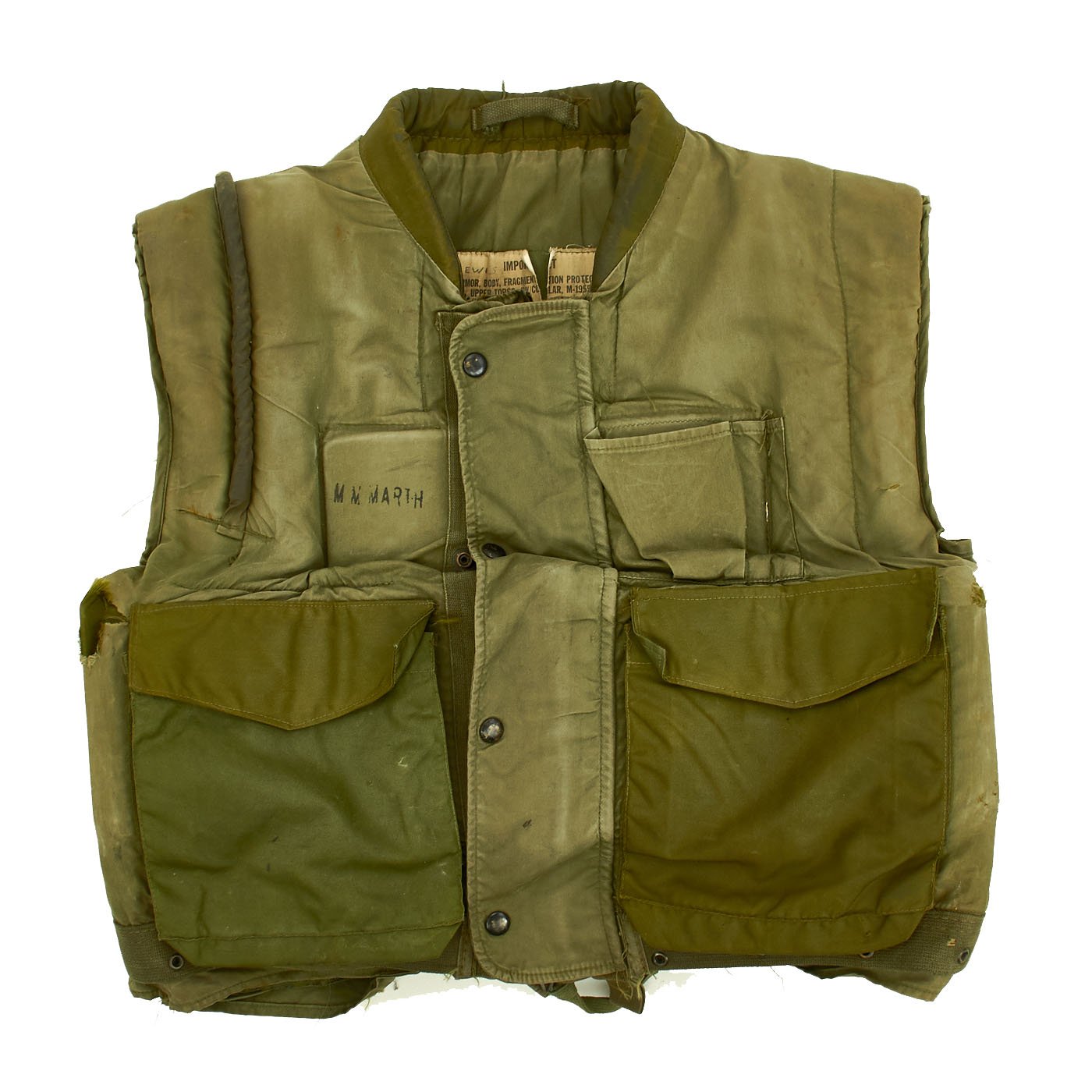 Original U.S. Vietnam War U.S.M.C. M-1955 Flak Body Armor Protective V ...