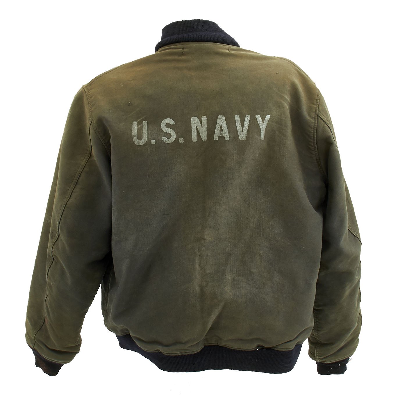 Original U.S. Navy WWII USN Hook Front Blue Deck Jacket - Circa