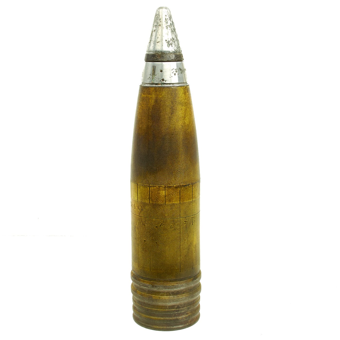 Original German Wwii Flak 88 High Explosive Inert Shell With Steel Cas