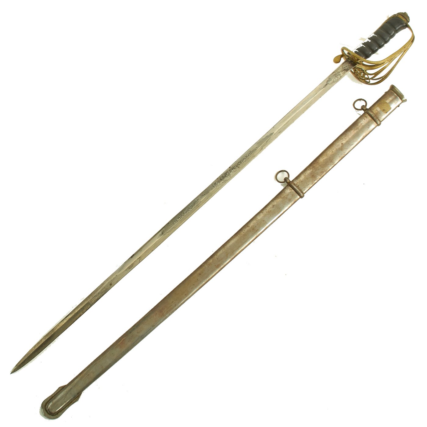 Original British Victorian P-1845 Nickel Plated Officer's Dress Sword ...