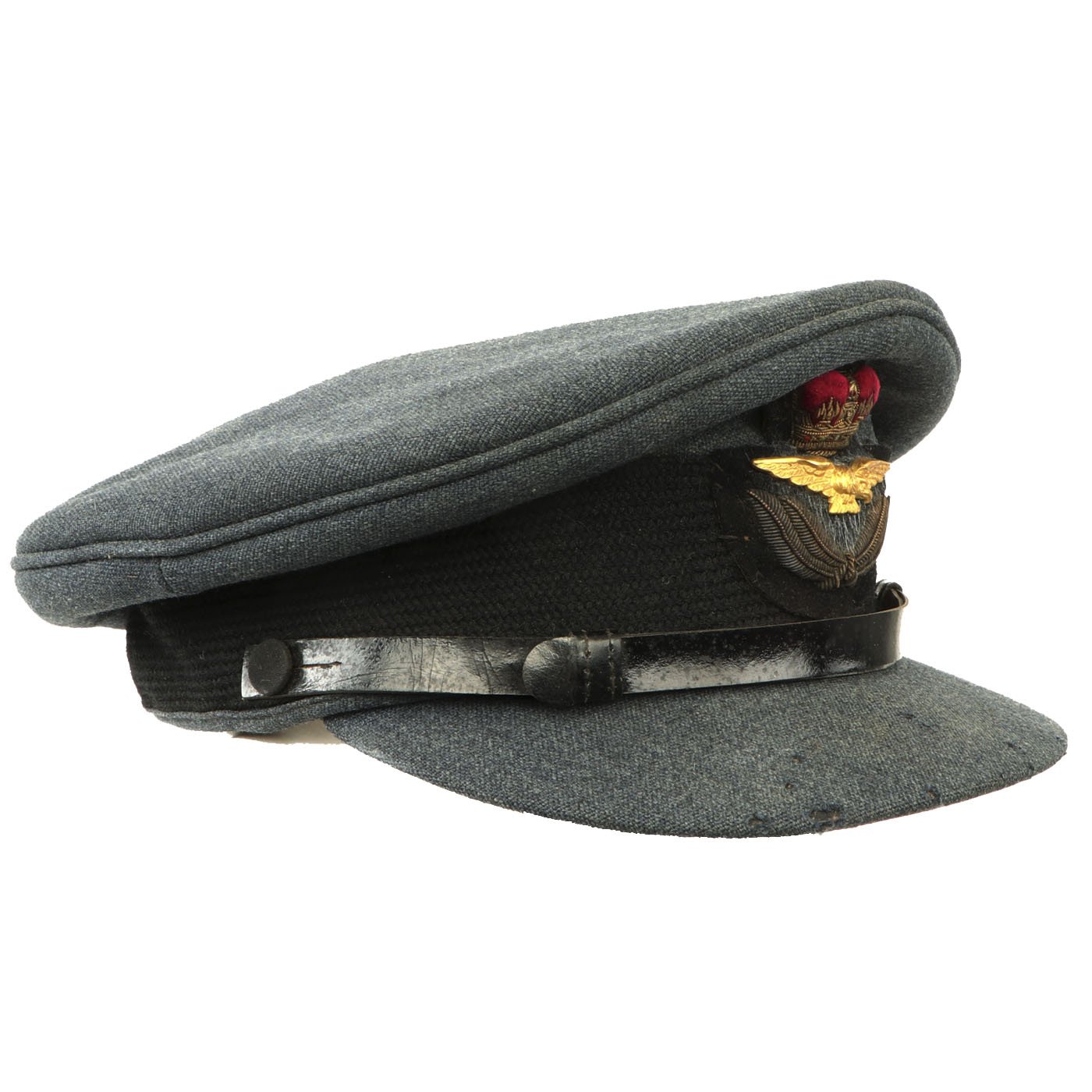 Original British WWII Royal Air Force RAF Officer Visor Cap by Bates o ...