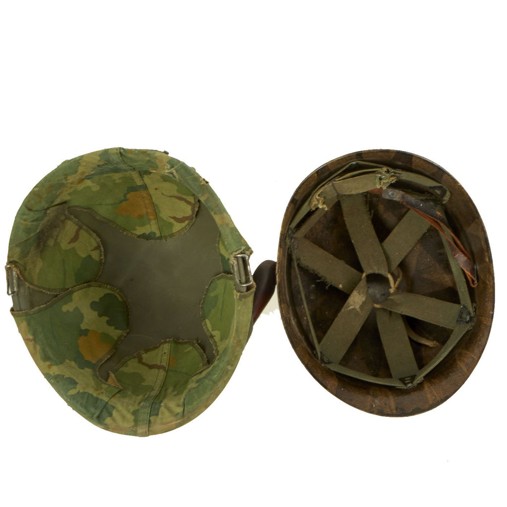 Original U.S. Vietnam M1 Helmet with USMC Camouflage Cover, Tobacco Pi ...