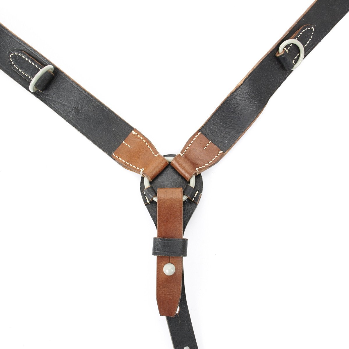 German WWII Black Leather Y Straps – International Military Antiques