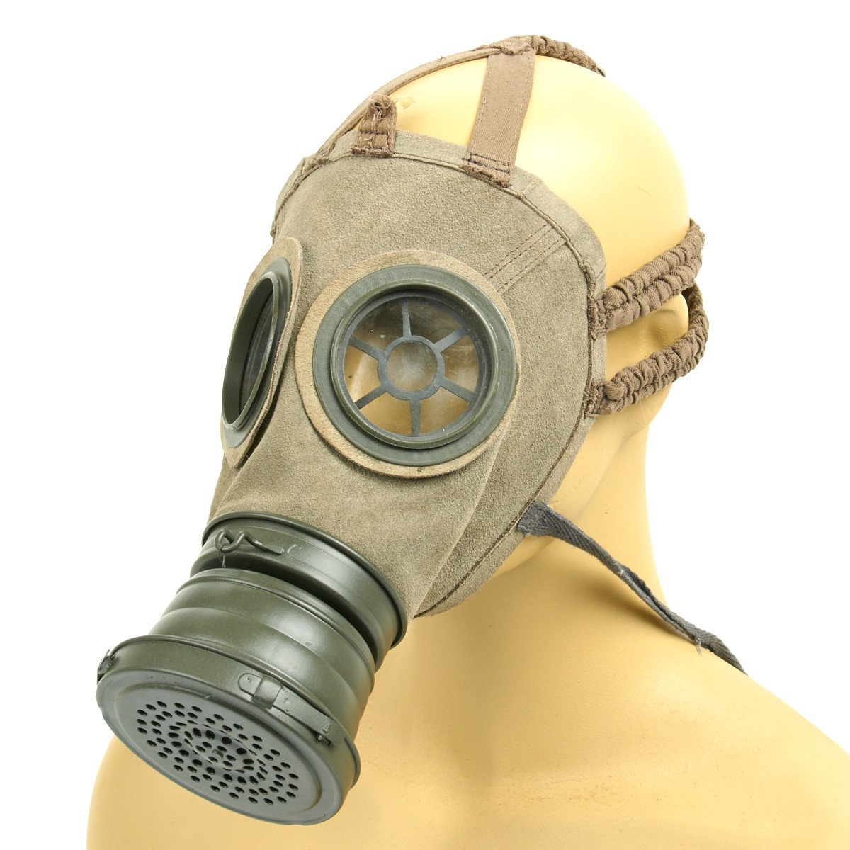 wwi gas mask and helmet