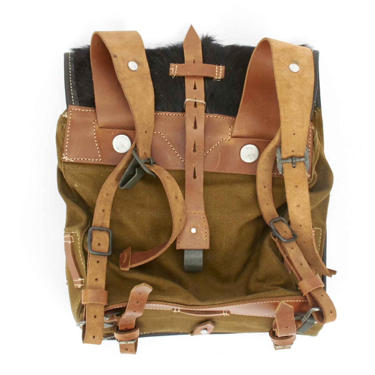 German WWII Tornister 34 Cowhide Backpack with Shoulder Straps ...