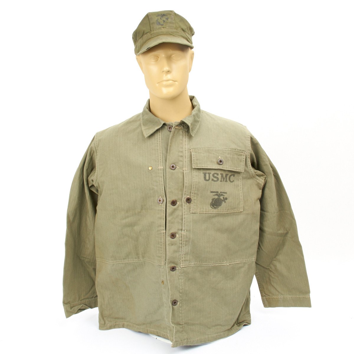 Original U.S. WWII USMC HBT Herringbone Twill P44 Utility Combat