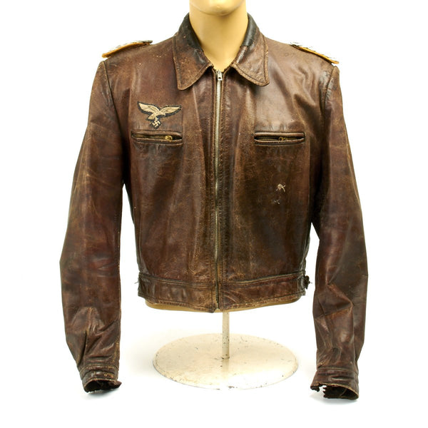 Original German WWII Luftwaffe Fighter Pilot Leather Flight Jacket ...