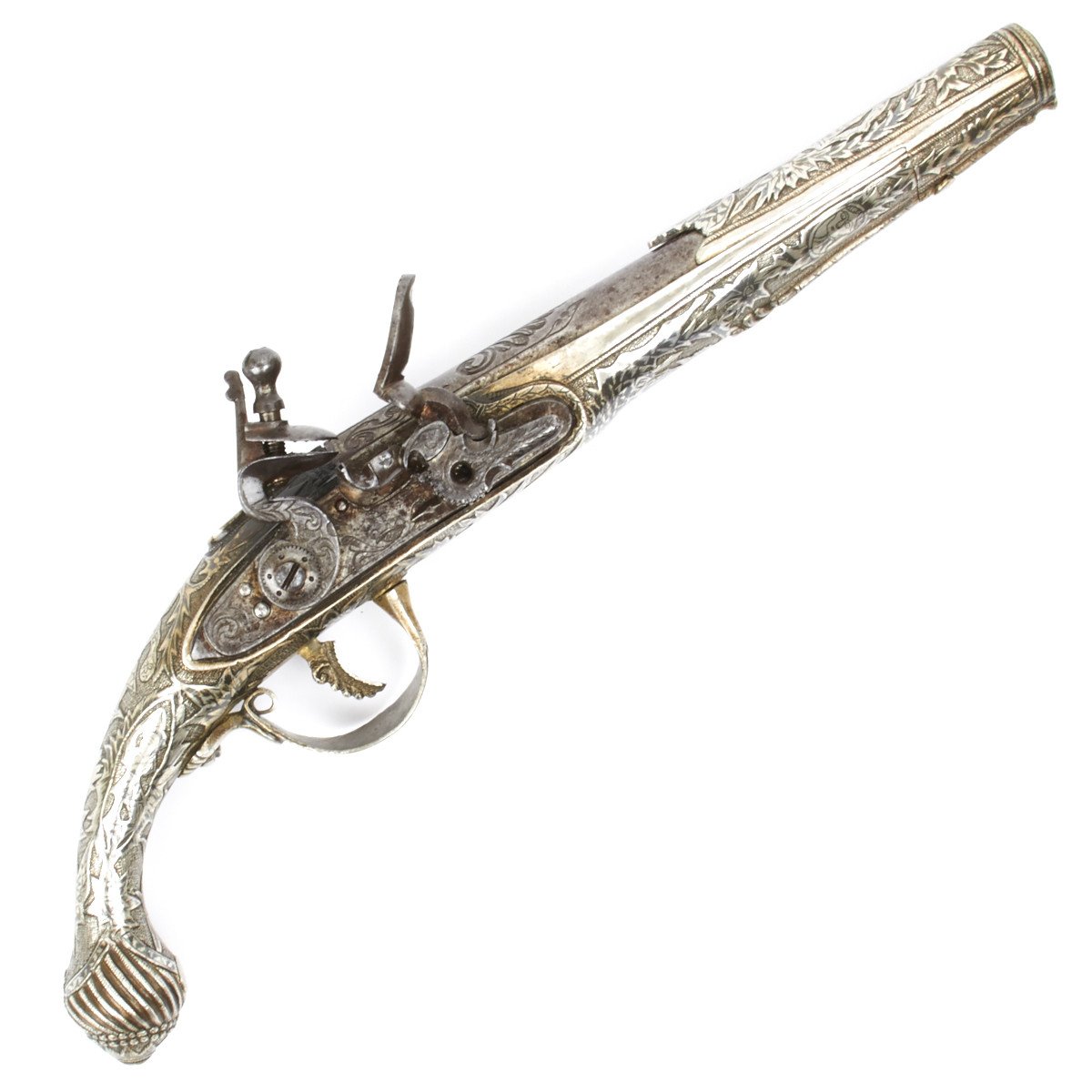 Original Ukrainian Niello Silver Flintlock Cossack Pistol- Circa 1820 ...